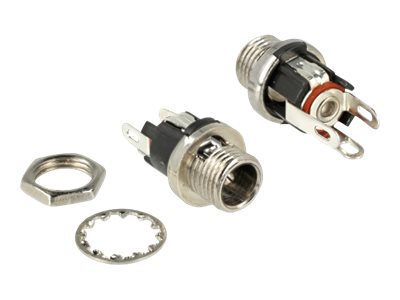 Delock Strøm-konnektor Sort Sølv