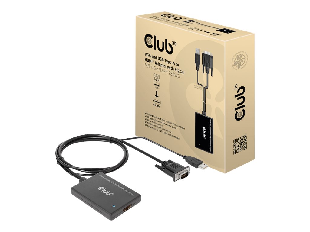 Club 3D adapter - HDMI / VGA - 60 cm