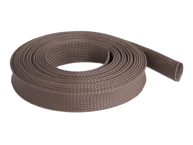 Delock - Flettet hylster - gnaverresistent, strækbar, 25 mm - 5 m - brun