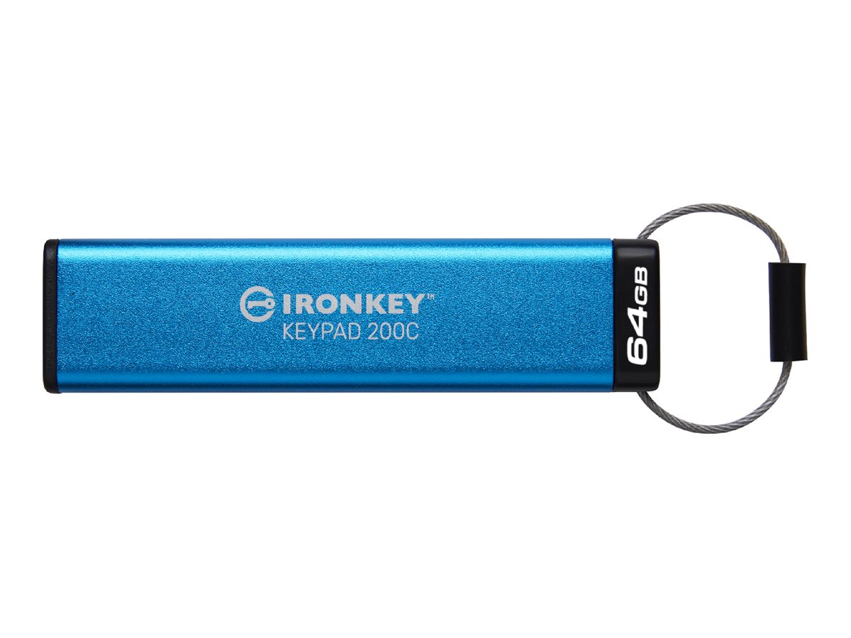 Kingston 64GB USB-C IronKey Keypad 200C, FIPS 140-3 Lvl 3 AES-256