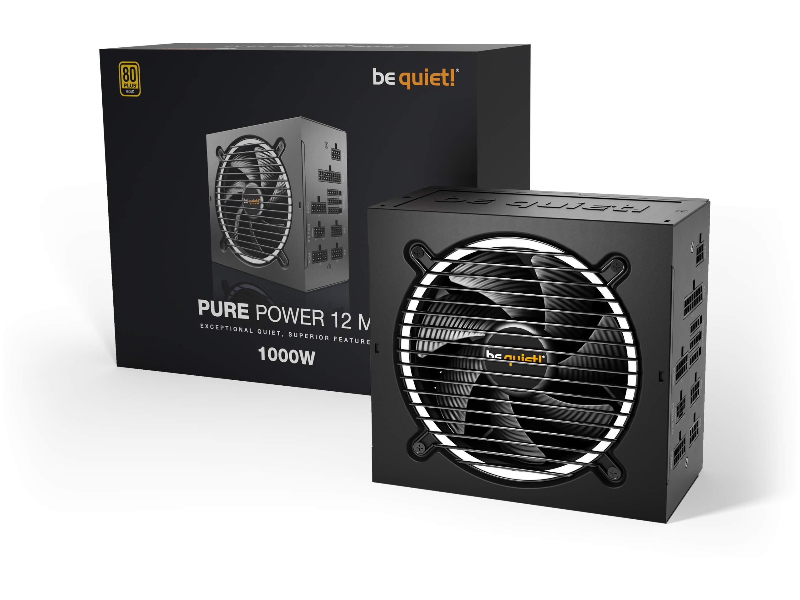 be quiet! Pure Power 12 - Strømforsyning (intern) - ATX12V 3.1/ EPS12V 2.92 - 80 PLUS Gold - AC 100-240 V - 1000 Watt - aktiv PFC - Europa - sort