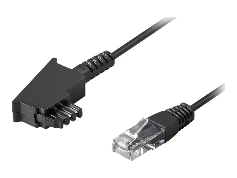 Goobay 51235, 10 m, TAE (F), RJ-45, Sort, Hanstik, Hanstik