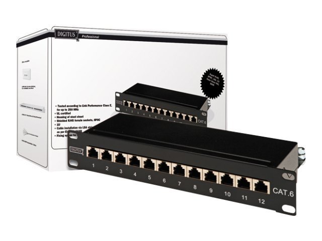 DIGITUS DN-91612S - 12-Port Cat6 Shielded - Patch Panel