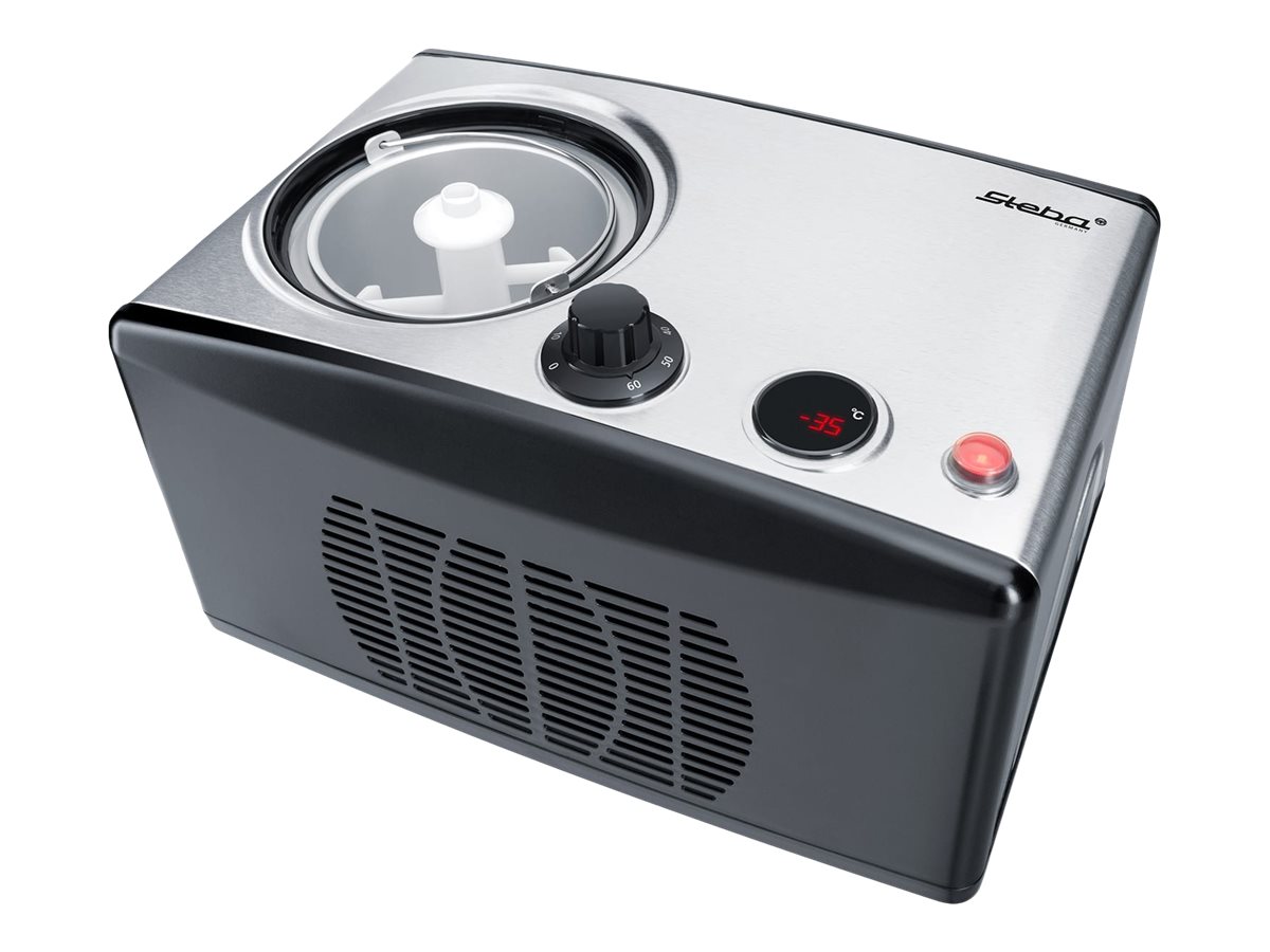 Steba IC 150, Kompressor ismaskine, 1,5 L, 1 skåle, LED, Rustfrit stål, Sort, Rustfrit stål