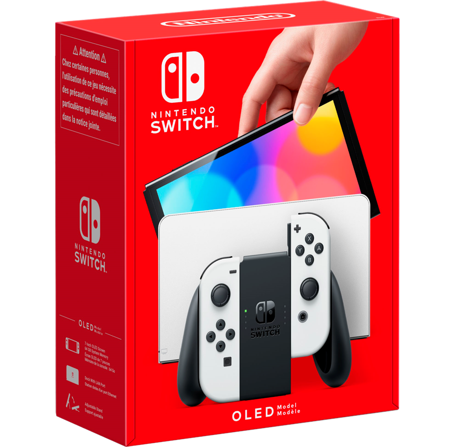 Nintendo | Switch OLED - Spilkonsol - Full HD - 64GB - Hvid | Inkl. 2 x Joy-Con (Hvid)