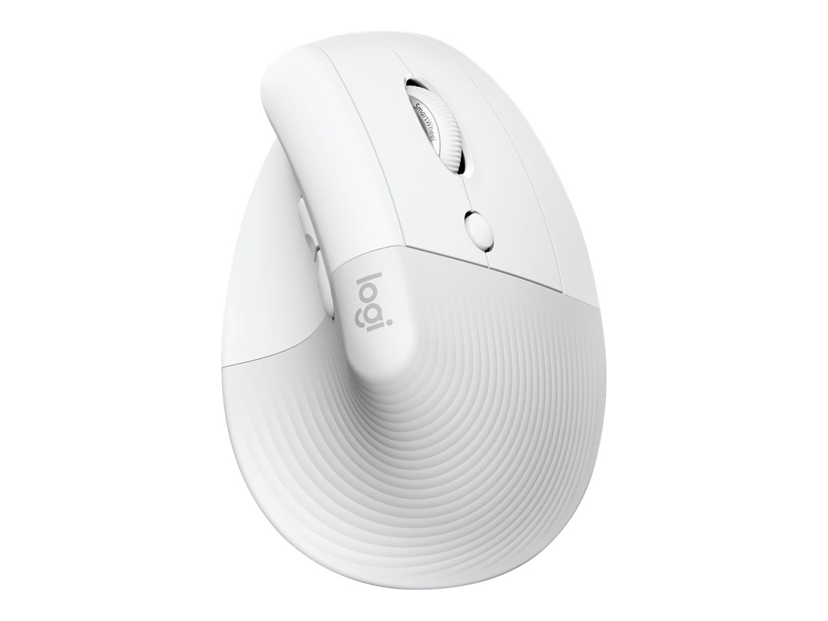 Logitech Lift for Mac Vertical Ergonomic Mouse - Offwhite - Ergonomisk mus - Optisk - 6 knapper - Hvid