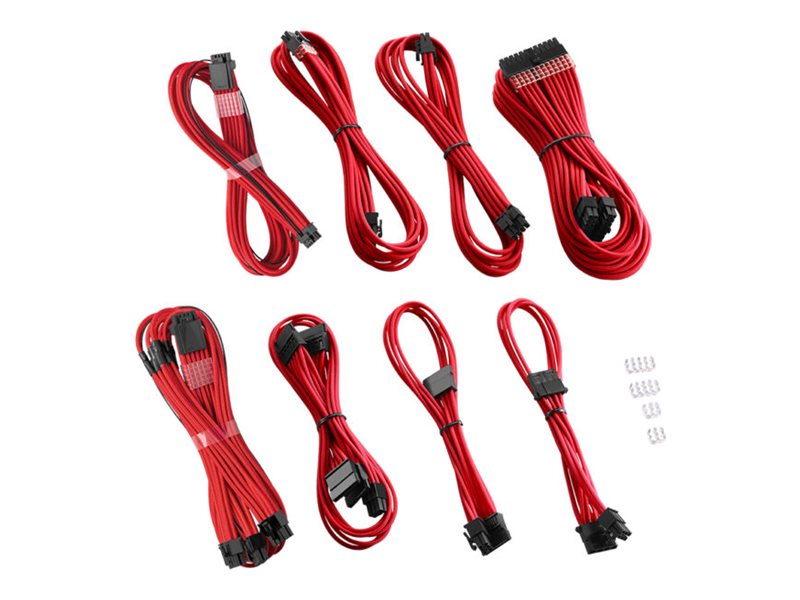 CableMod RT-Series Pro ModMesh Sleeved 12VHPWR StealthSense Strømkabelpakke Rød