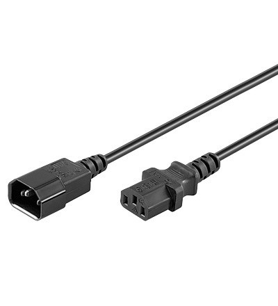 goobay - Forlængerkabel til strøm - IEC 60320 C14 til power IEC 60320 C13 - AC 250 V - 10 A - 1 m - sort