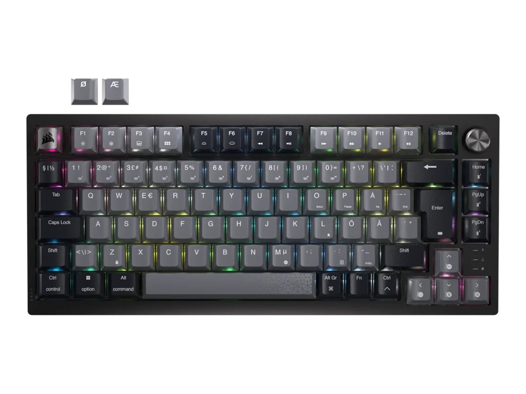 CORSAIR K65 PLUS Wireless Tastatur Mekanisk Per-tast RGB Trådløs Kablet Nordisk