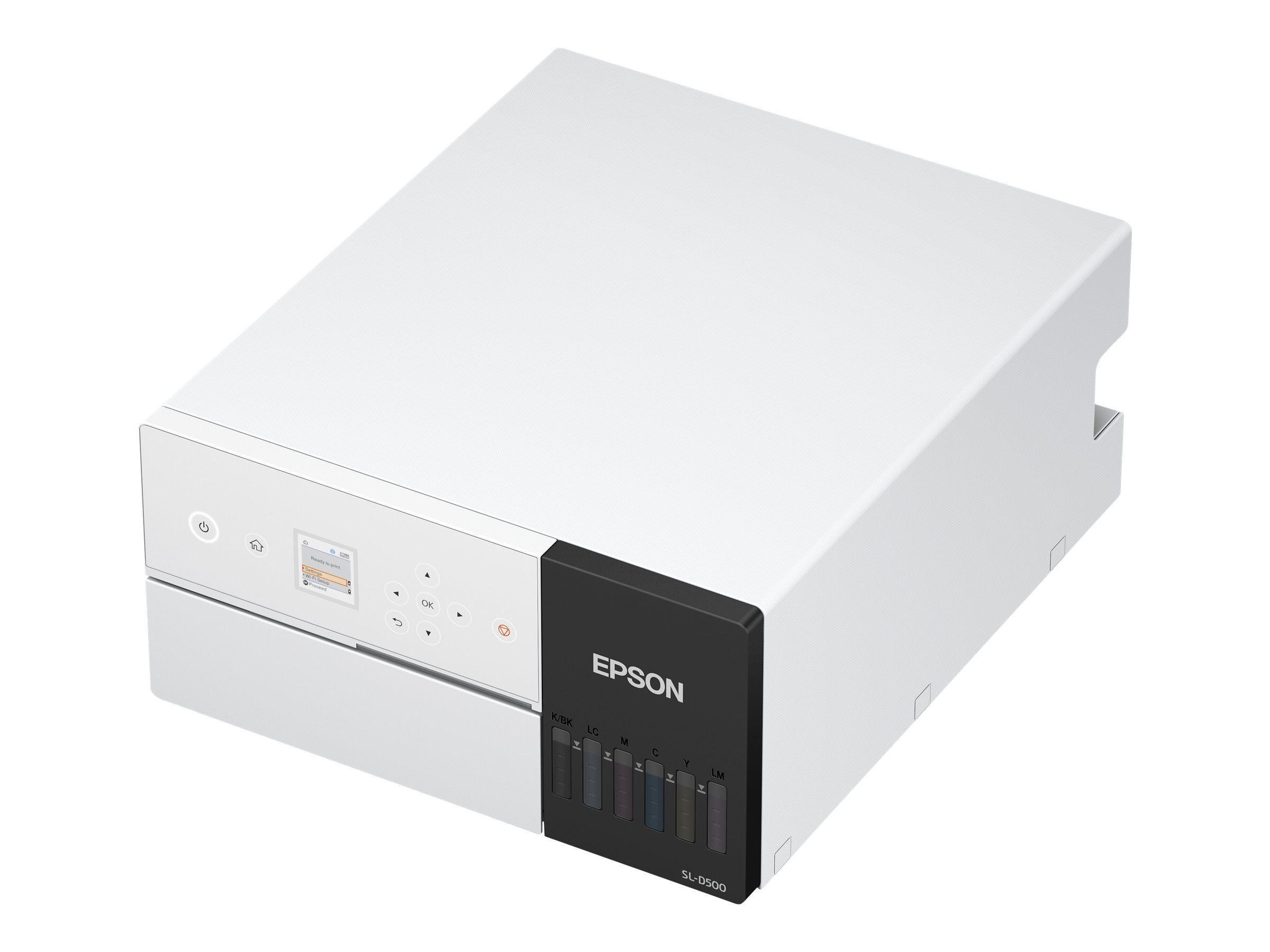 Epson SURELAB SL-D500 - Printer - farve - piezoelektrisk ink-jet - CISS - 100 x 150 mm - 1440 x 720 dpi - op til 4.17 udskrifter/min (mono) / op til 4.17 udskrifter/min (farve) - kapacitet: 100 ark - USB 2.0, LAN, Wi-Fi(n)