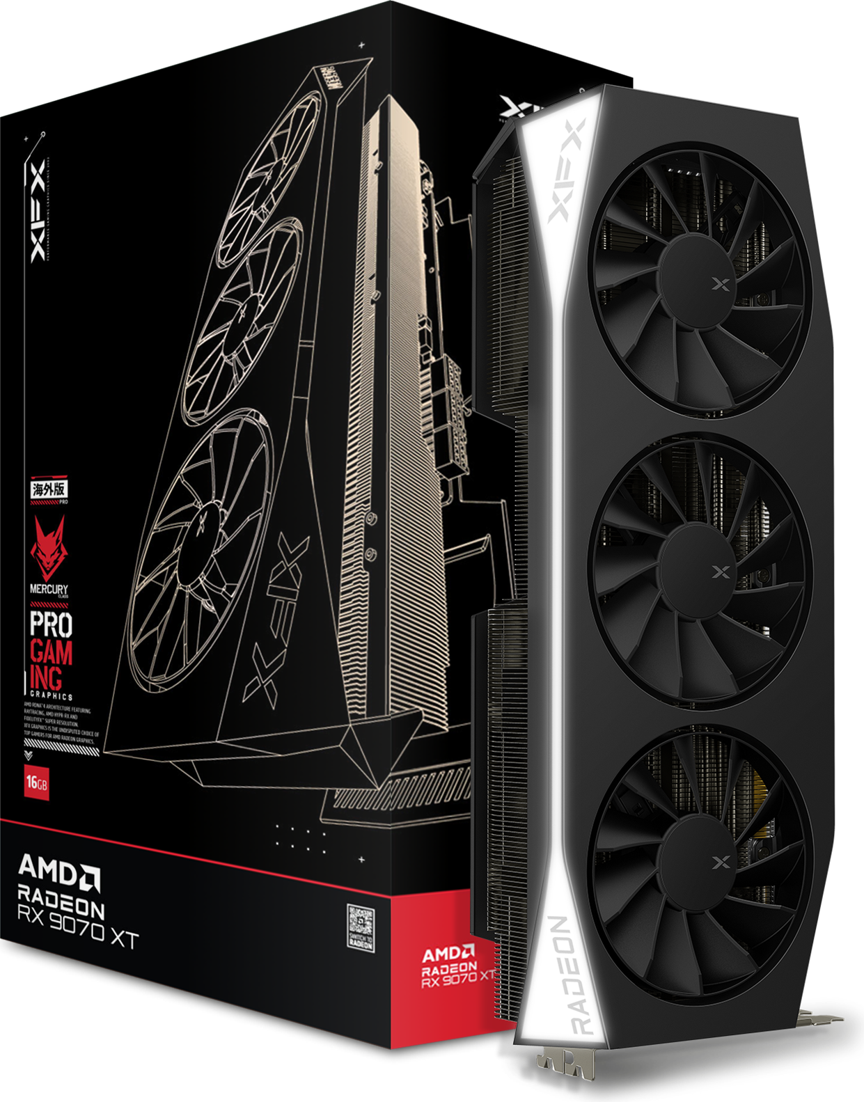 XFX Mercury Radeon RX 9070 XT Gaming Edition Grafikkort