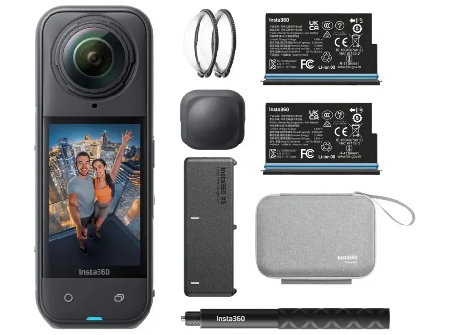 Insta360 X5 - Essentials Bundle - 360° action-kamera - 8K / 30 fps - 72 MP - Bluetooth, Wi-Fi op til 15 m - sort