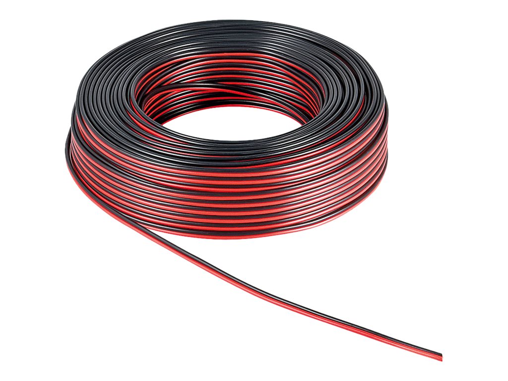 Goobay Højttalerkabel rød;sort CU 10 m rulle, tværsnit 2 x 0,5 mm²