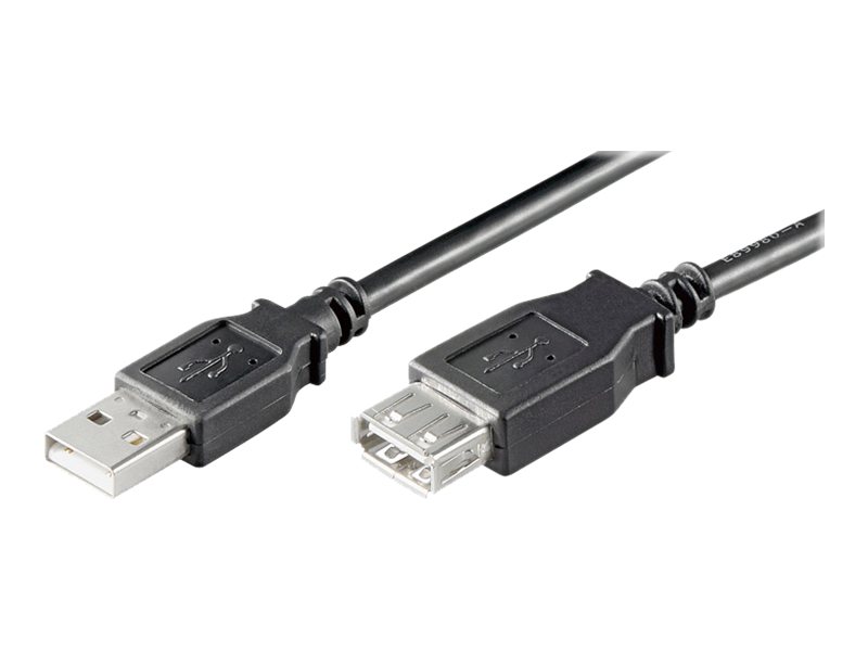USB 2.0 Forlængerkabel - 1.8m - USB-A Han / USB-A Hun - Sort (93599)