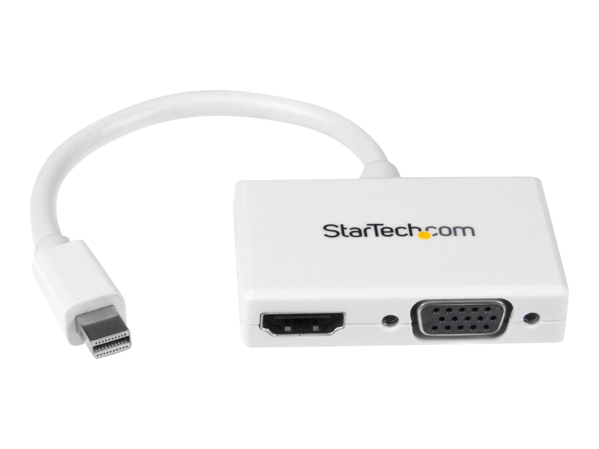 StarTech.com Mini DisplayPort to HDMI and VGA Adapter - Mini DisplayPort Multiport Hub for Your HDMI or VGA Monitor / Display (MDP2HDVGAW) Video
