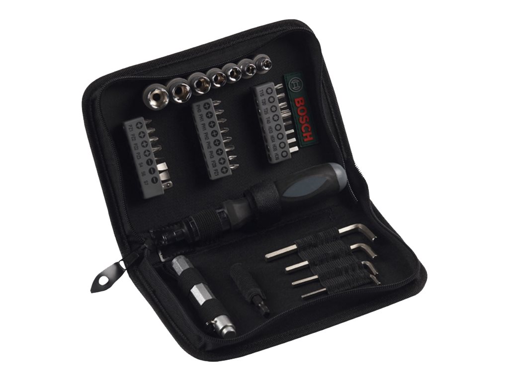 Bosch Ratcheting-skruetrækker med bitsæt 38 Dele