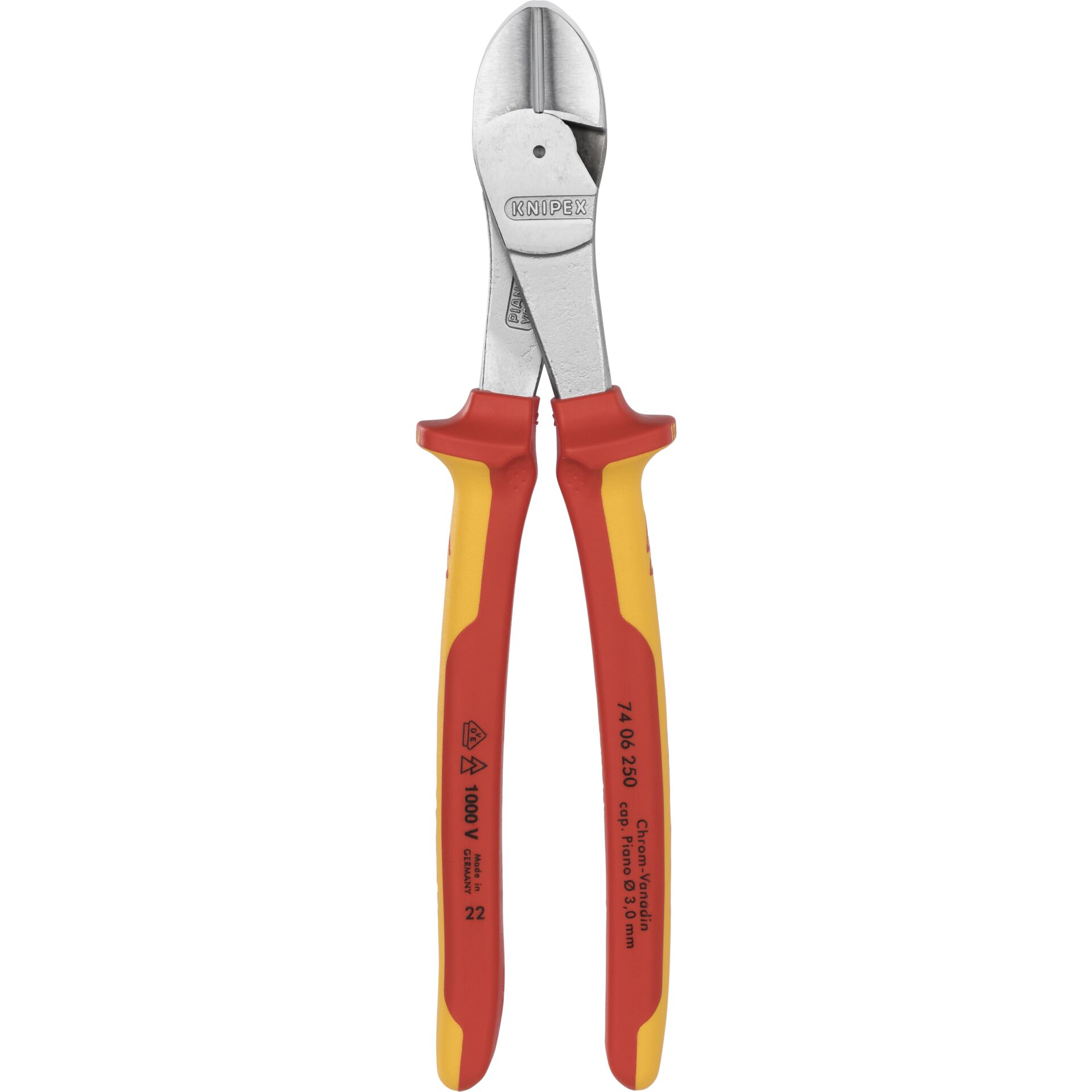 Knipex 74 06 250, Diagonal tang, Orange, Rød, 250 mm, 453 g