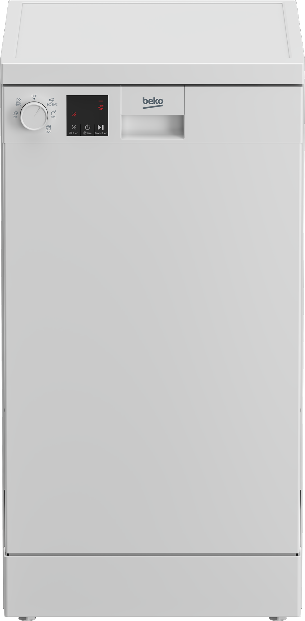 BEKO DVS05024W opvaskemaskine fritstående - Bre3dde: 45cm - Højde: 85cm - LED lys - Til 10 kuverter - Hvid