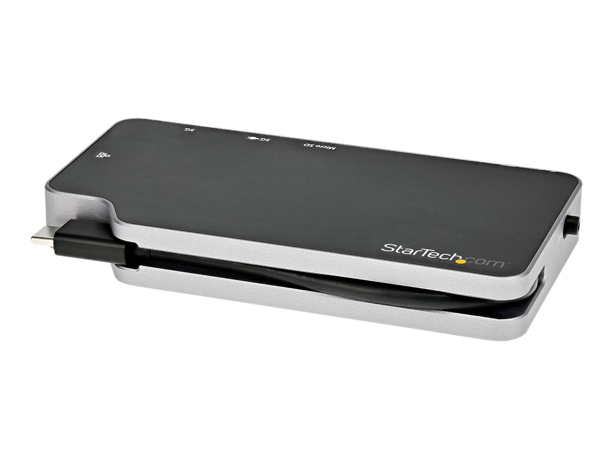 StarTech.com USB C Multiport Adapter, USB-C to 4K HDMI or VGA Display/Video/Monitor 100W Power Delivery Pass-through, 10Gbps USB Hub, MicroSD, , USB