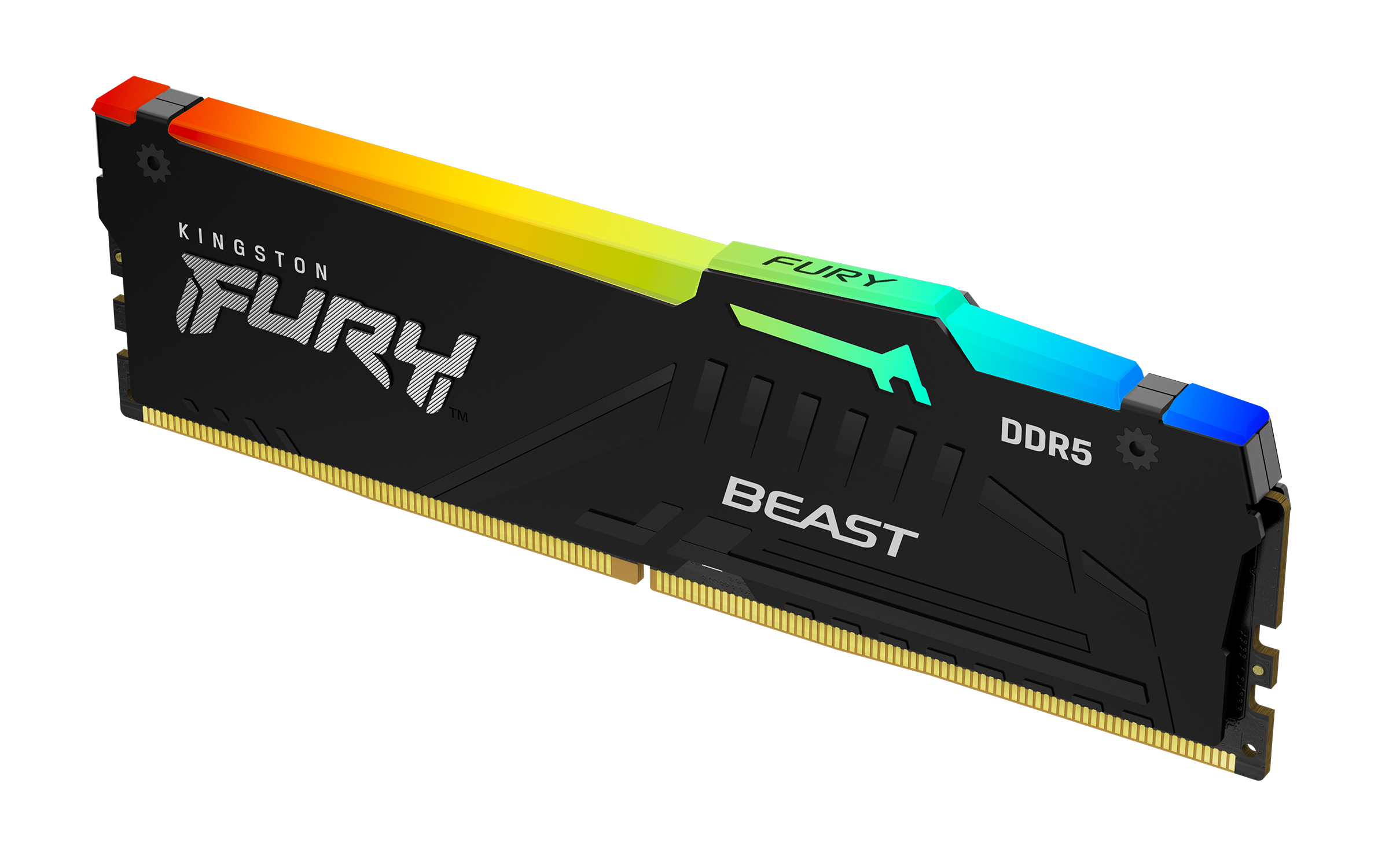 Kingston FURY Beast RGB DDR5-5600 - 16GB - CL40 - Single Channel (1 pcs) - Intel XMP - Sort med RGB