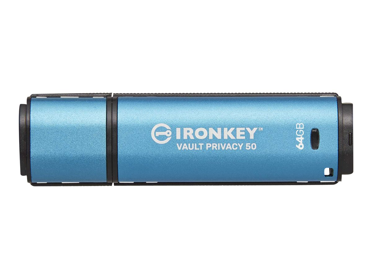 Kingston IronKey Vault Privacy 50 Series 64GB USB 3.2 Gen 1 USB stick Blå