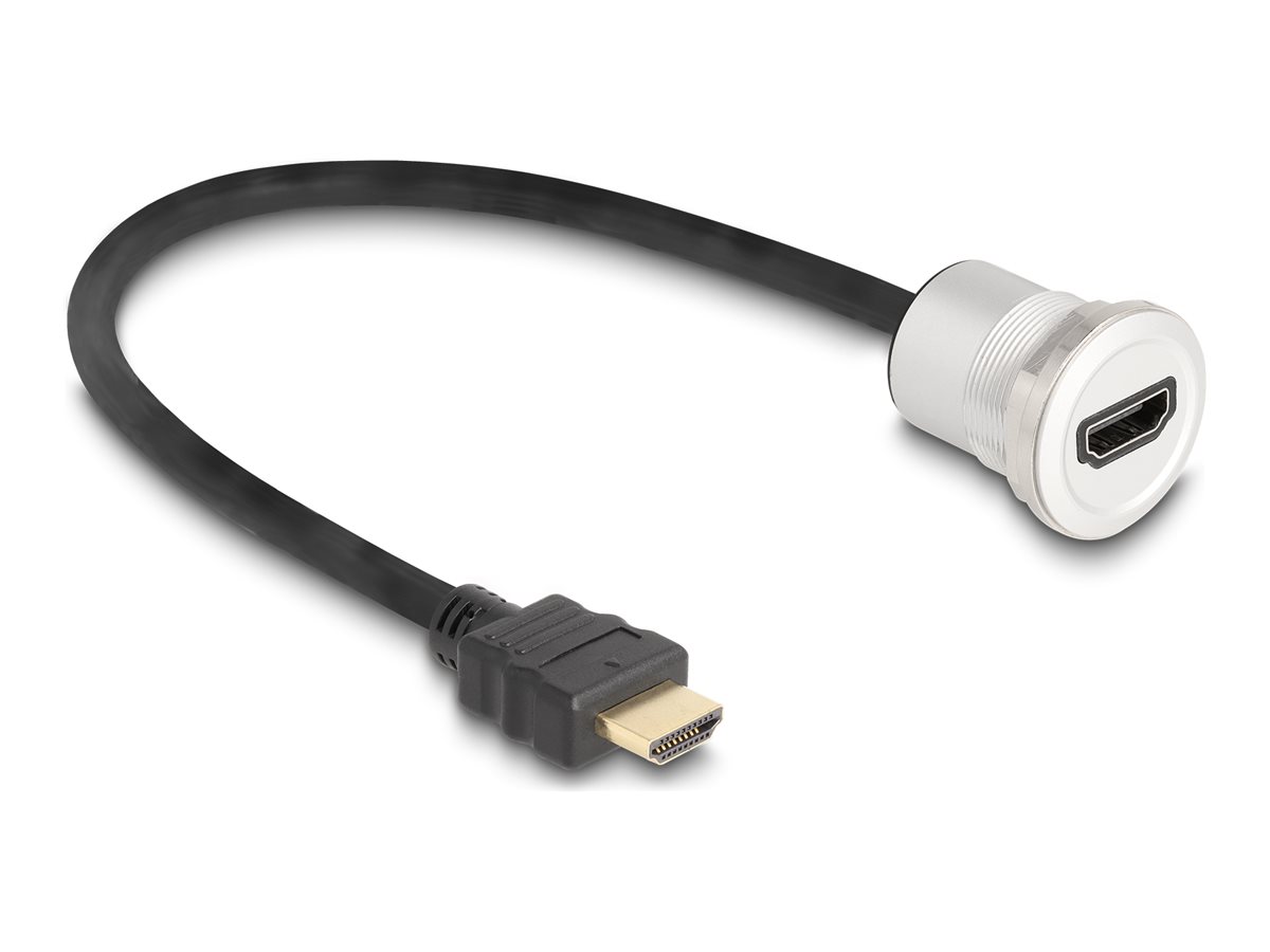 Delock HDMI-forlængerkabel 30cm Sort Sølv