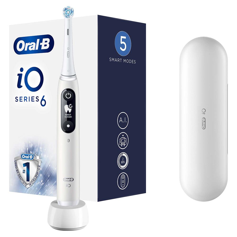 Oral-B Toothbrush iO Series 6 Rechargeable, For adults, Number of brush heads included 1, Number of teeth brushing modes 5, Whi