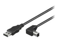 Pro USB-A <-> USB-B 2.0 - 90° - 0.5m - Sort