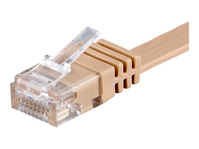 Goobay CAT 6 flad netværkskabel, U/UTP, lysebrun kobberleder (CU), 3 m