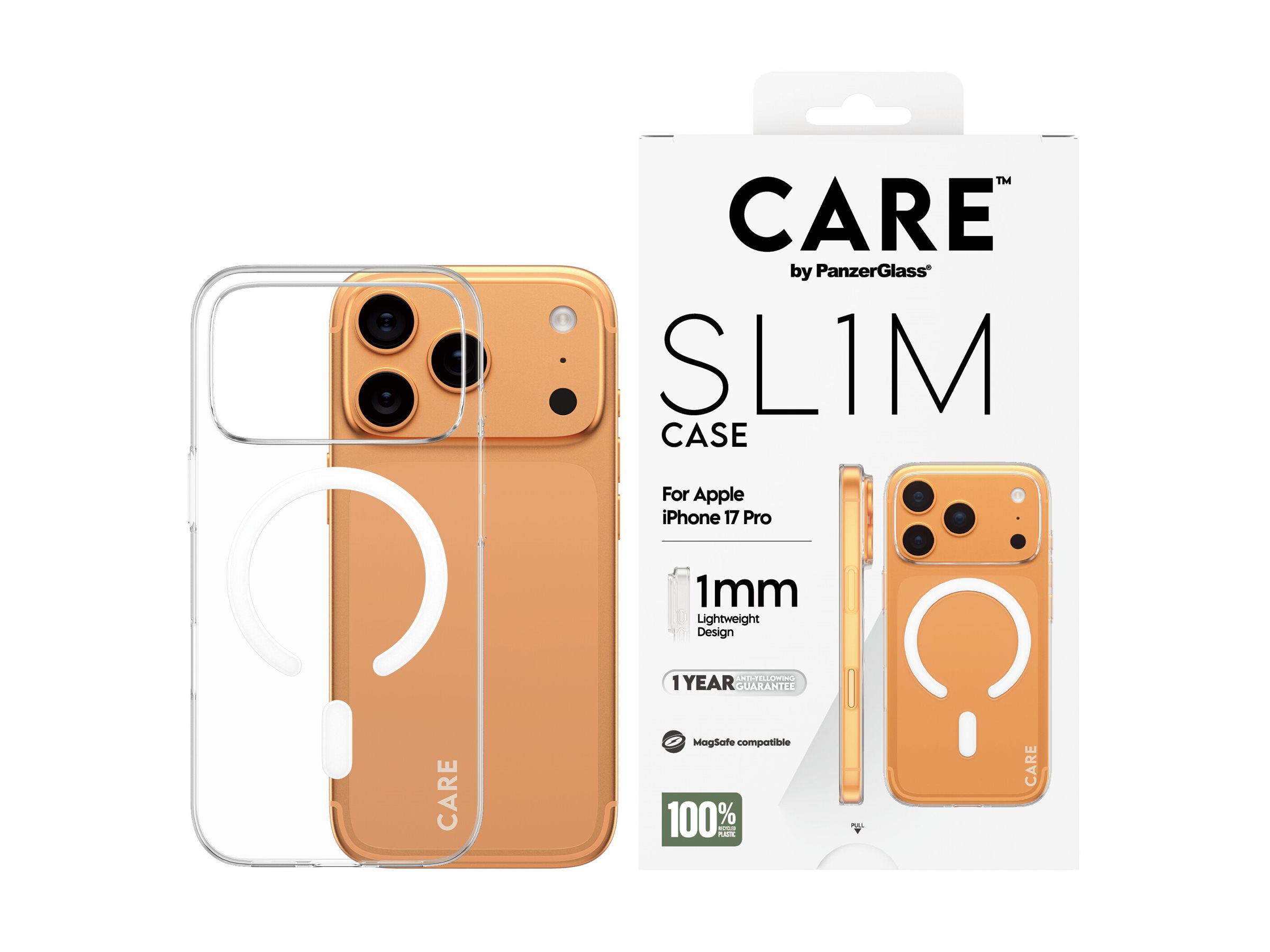 CARE by PanzerGlass SL1M Case Transparent w. MagSafe iPhone 17 Pro