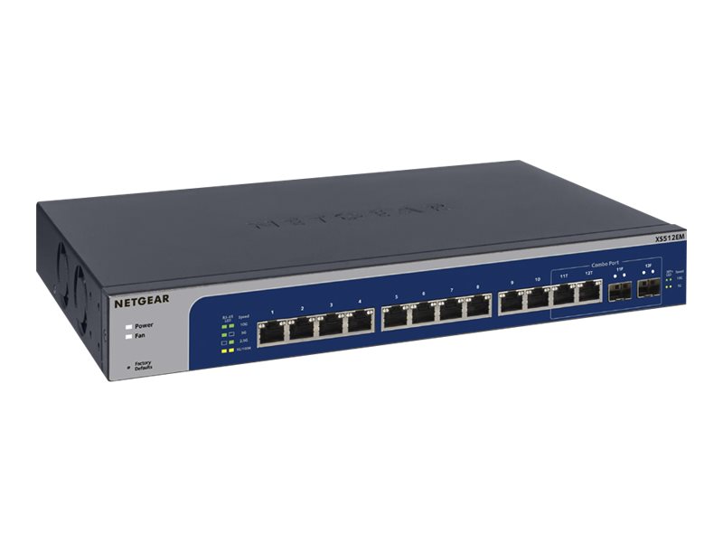 Netgear XS512EM 12-Port 10G-Gigabit/Multi-Gigabit Ethernet Switch with 2 SFP+ Combo Ports