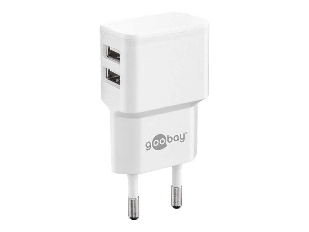 Goobay Dual USB charger 2.4 A (12W) white