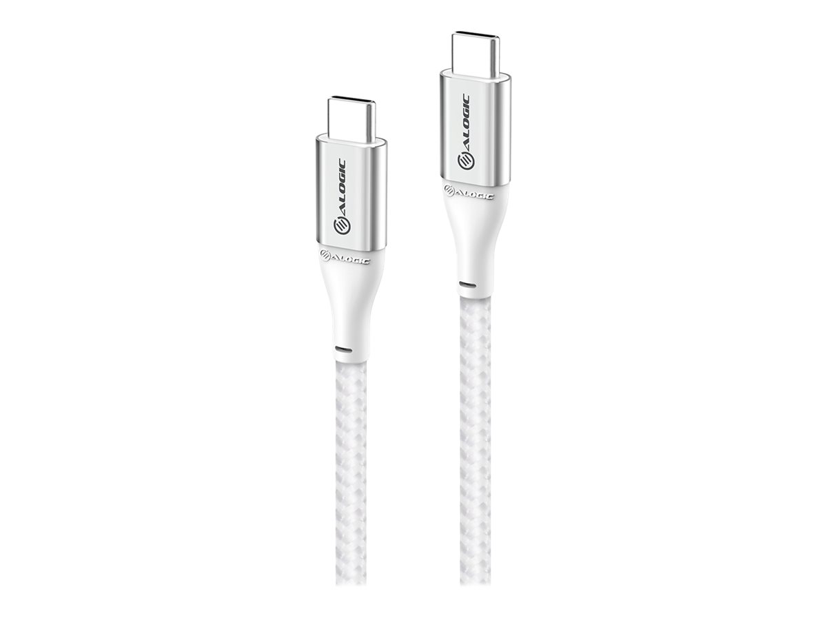 Alogic Ultra USB-C til USB-C 100W PD 30cm kabel, Sølv