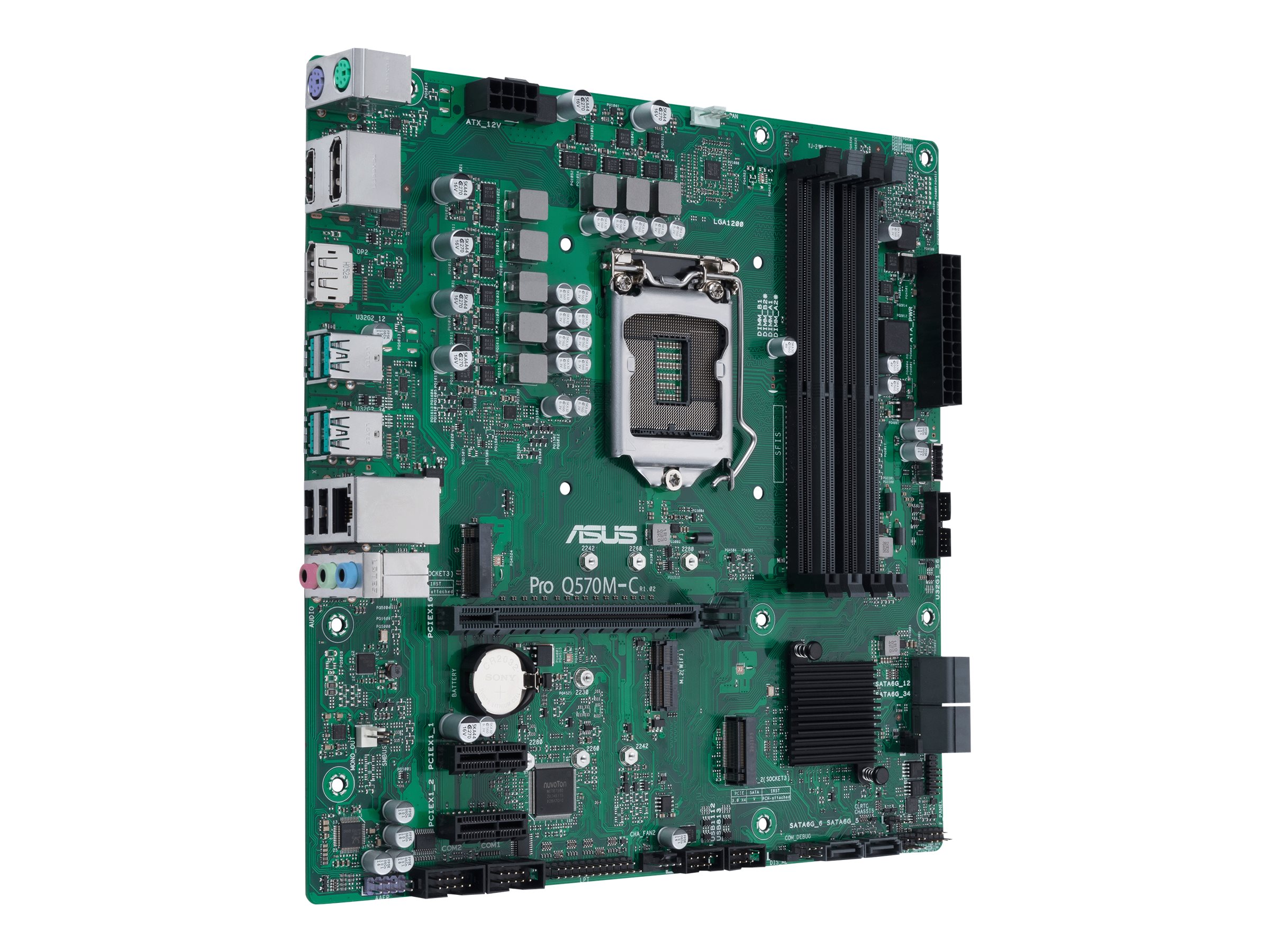 ASUS Pro Q570M-C/CSM - Bundkort - micro ATX - LGA1200 sokkel - Q570 Chipset - USB 3.2 Gen 2, USB-C Gen1, USB 3.2 Gen 1 - Gigabit LAN - onboard grafik (CPU påkrævet) - HD Audio (8-kanaler)