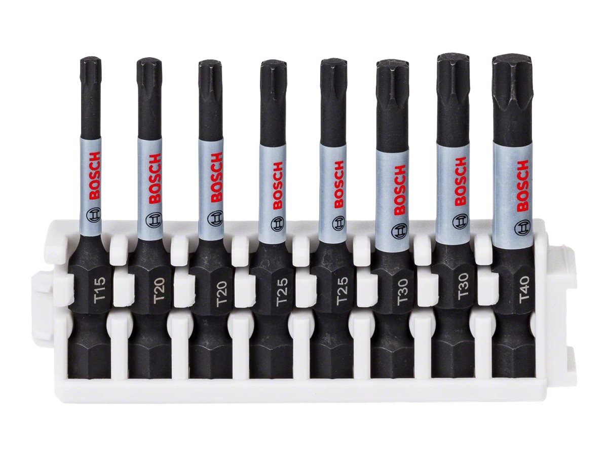 Bosch Impact Control - Skruetrækkerbitsæt - 8 stykker - torx - T15, T20, T25, T30, T40 - sekskantet - længde: 50 mm