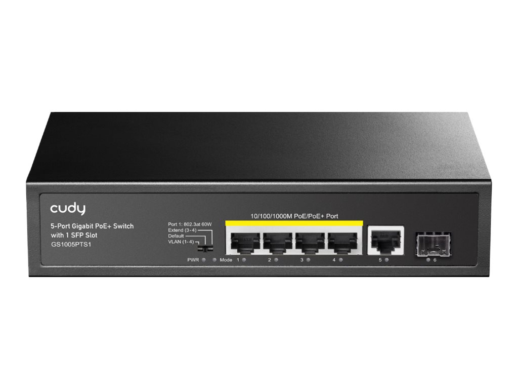 Cudy GS1005PTS1 5-Port Gigabit PoE+ Switch 1x SFP Slot
