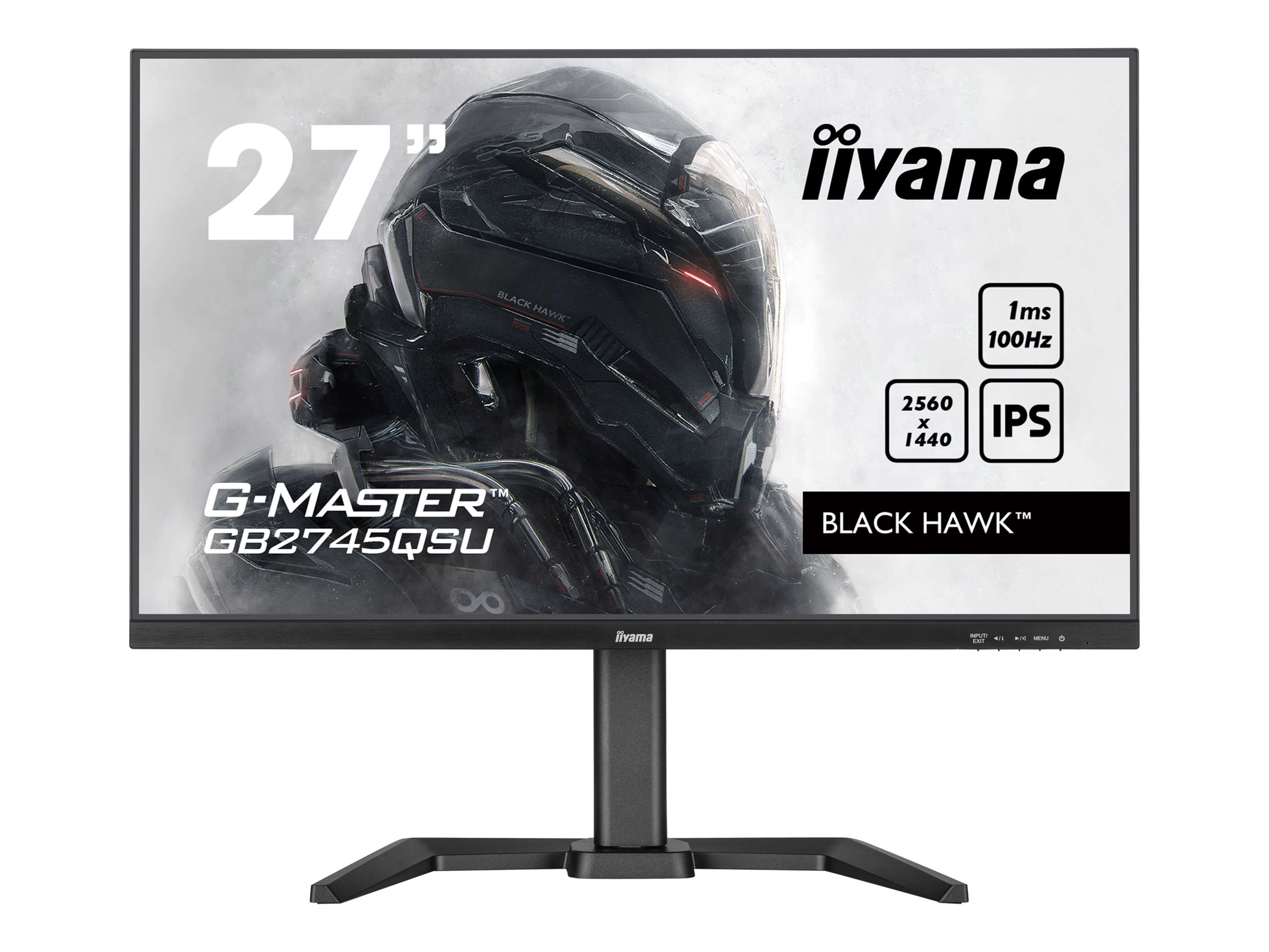 iiyama G-MASTER Black Hawk GB2745QSU-B2 27" 2560 x 1440 (2K) HDMI DisplayPort 100Hz Pivot Skærm