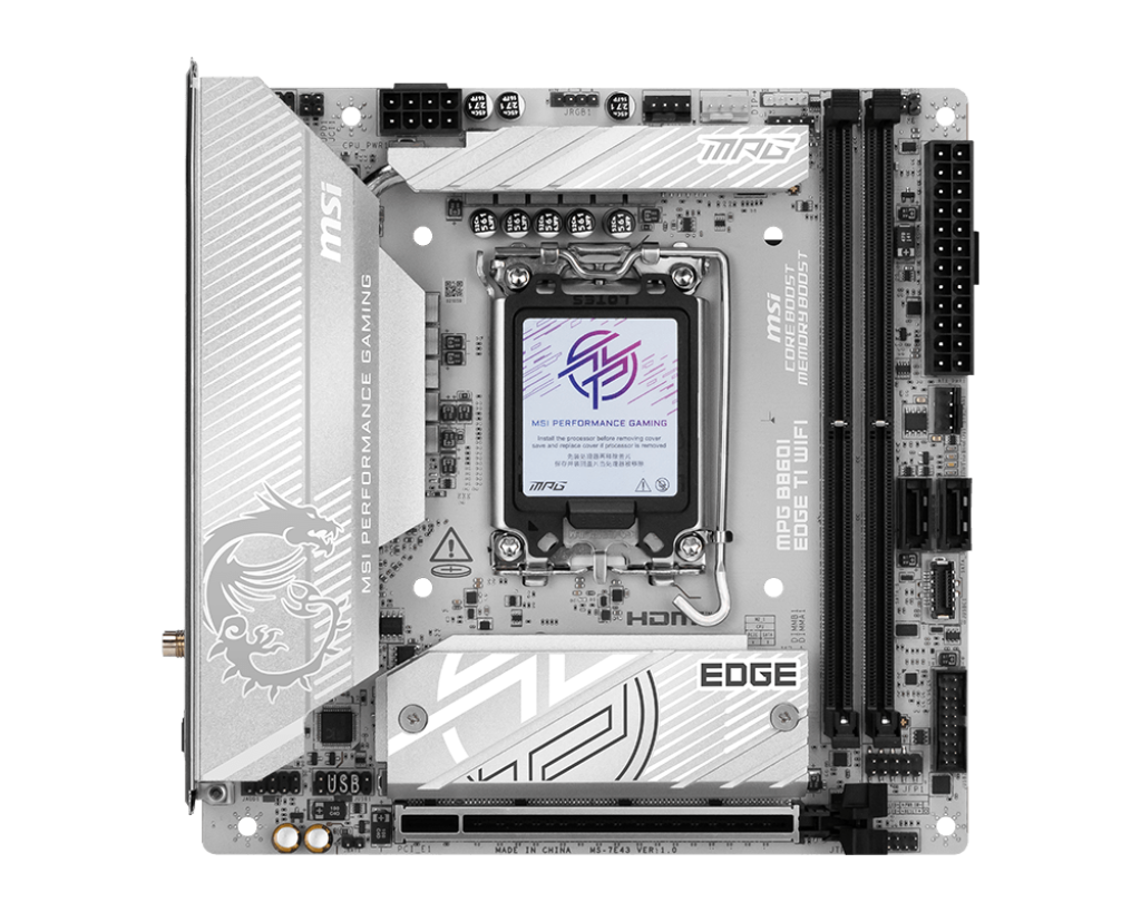 MSI MPG B860I EDGE TI WIFI Bundkort - Intel B860 - Intel LGA1851 - DDR5 RAM - Mini-ITX