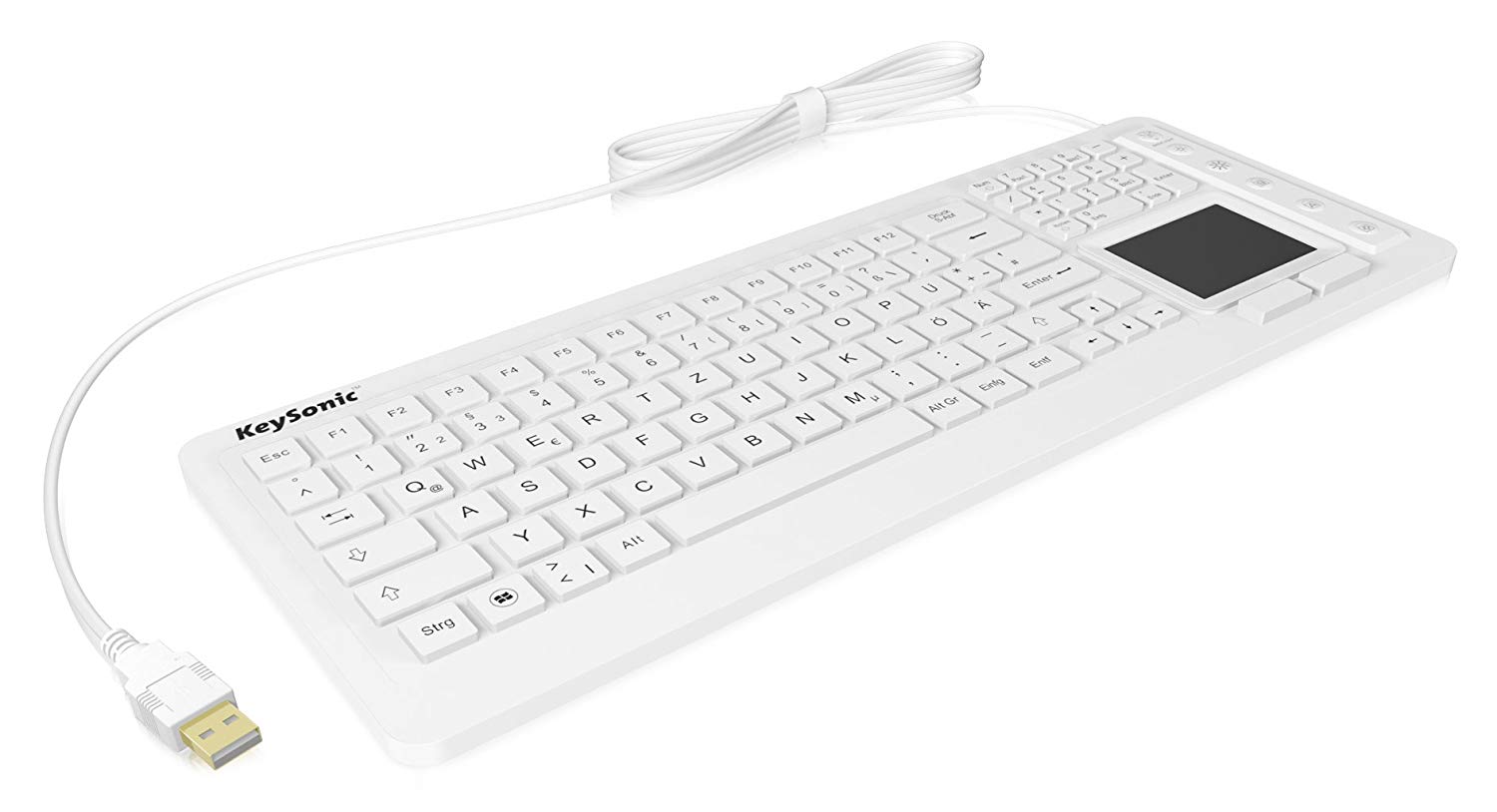 KeySonic KSK-6231 INEL (DE) white Tastatur Membran Kablet Kablet Tysk