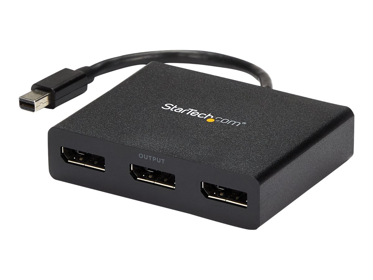 Startech 3-Port Multi Monitor Adapter, Mini DisplayPort 1.2 to 3x DisplayPort MST Hub, Triple 1080p or Dual 4K 30Hz, mDP to DP MST Video Splitter for Extended Desktop on Windows PCs - Multi Stream Transport (MSTMDP123DP) - Videosplitter - 3 x DisplayPort - desktop - AC 100/230 V - for P/N: SVA5N3NEUA