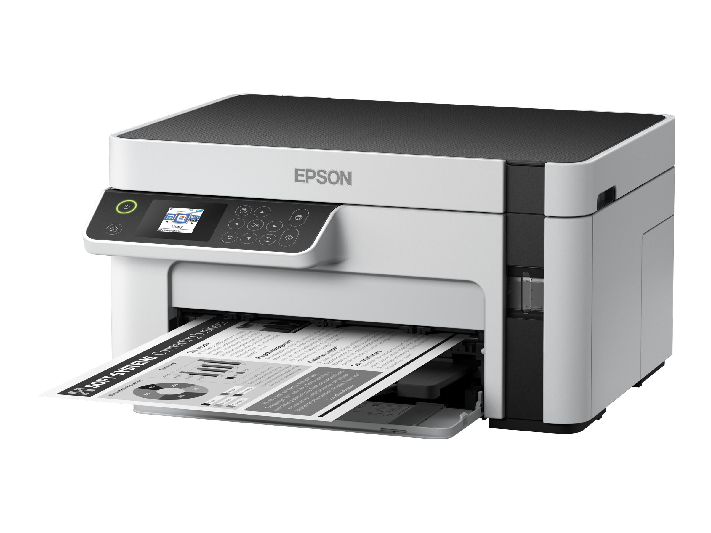 Epson EcoTank ET-M2120 - Multifunktionsprinter - S/H - blækprinter - A4/Legal (medie) - op til 15 spm (udskriver) - 150 ark - USB, Wi-Fi - hvid