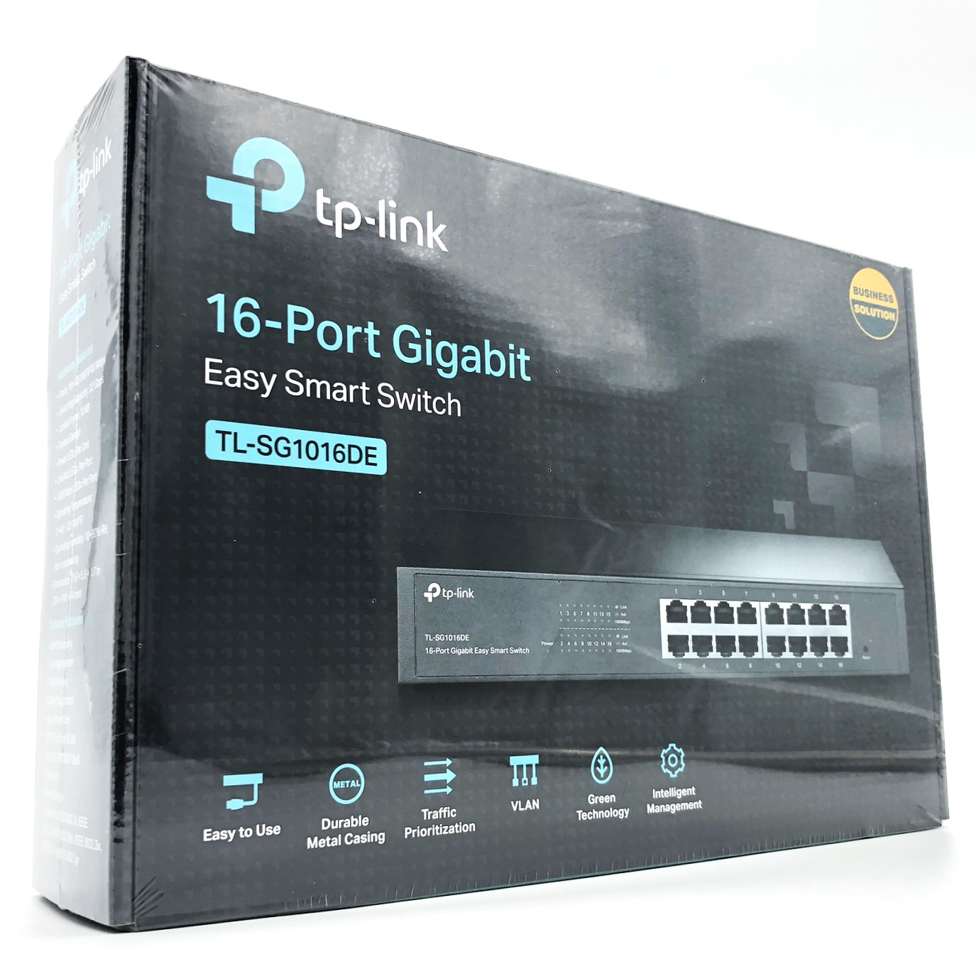 TP-LINK Layer 2 netværksswitch, 16-ports 10/100/1000Mbps, RJ45, metal