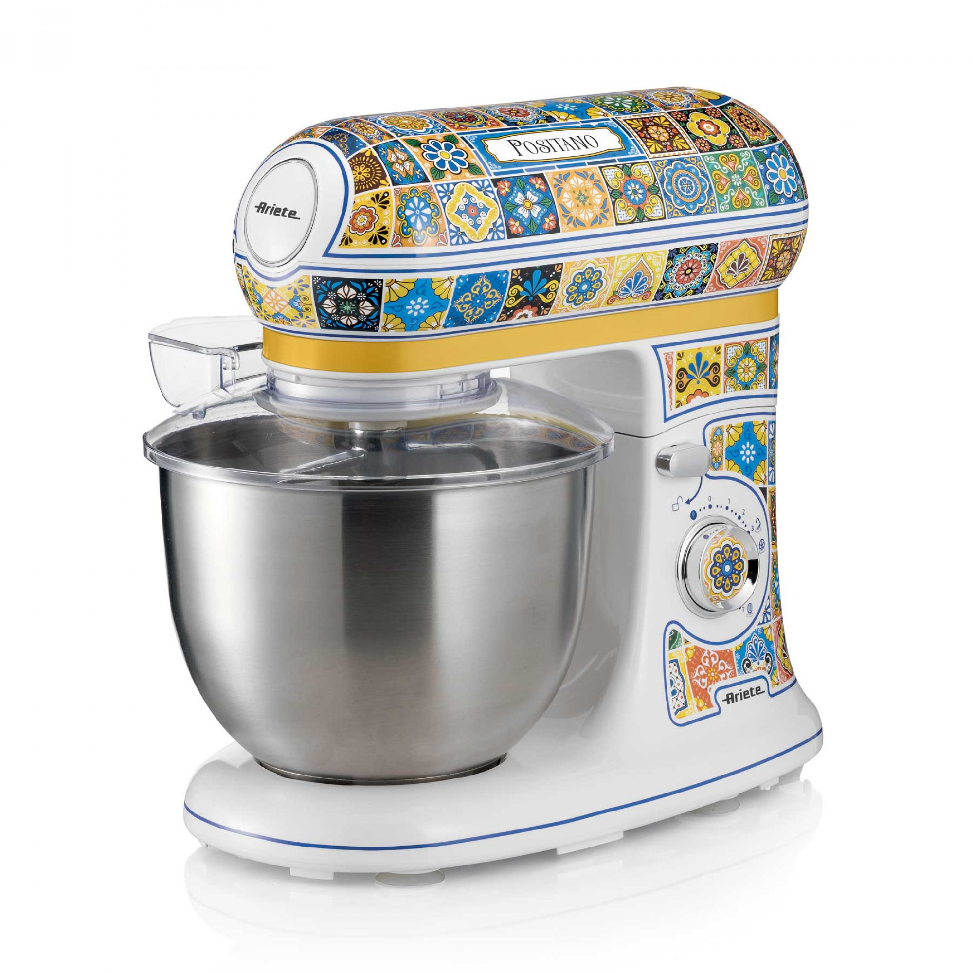 Ariete 1588/0P, Stavblender, Blå, Gul, Æltning, Blanding, 5,5 L, Drejning, Rustfrit stål