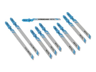 DeWALT - Stiksavsklingesæt - for metal - 10 stykker - længde: 100 mm, 76 mm, 82 mm