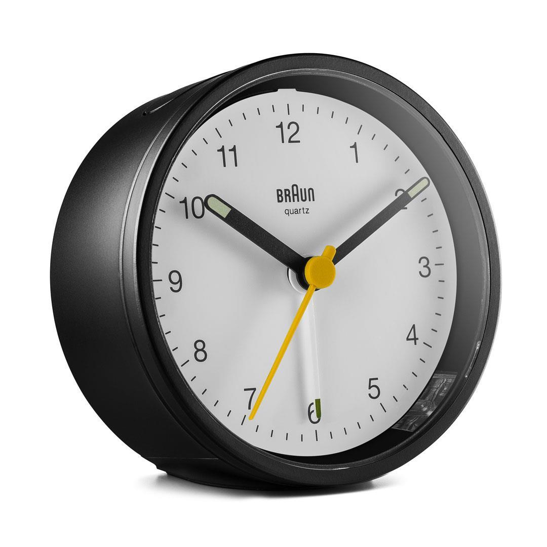 Braun BC12BW, Quartz alarmur, Rund, Sort, Hvid, 12t, Alarm, Batteri