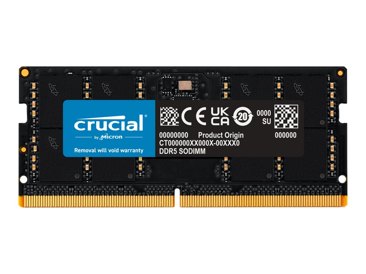 Crucial SODIMM DDR5-5600 - 32GB - CL46 - Single Channel (1 pcs) - Sort