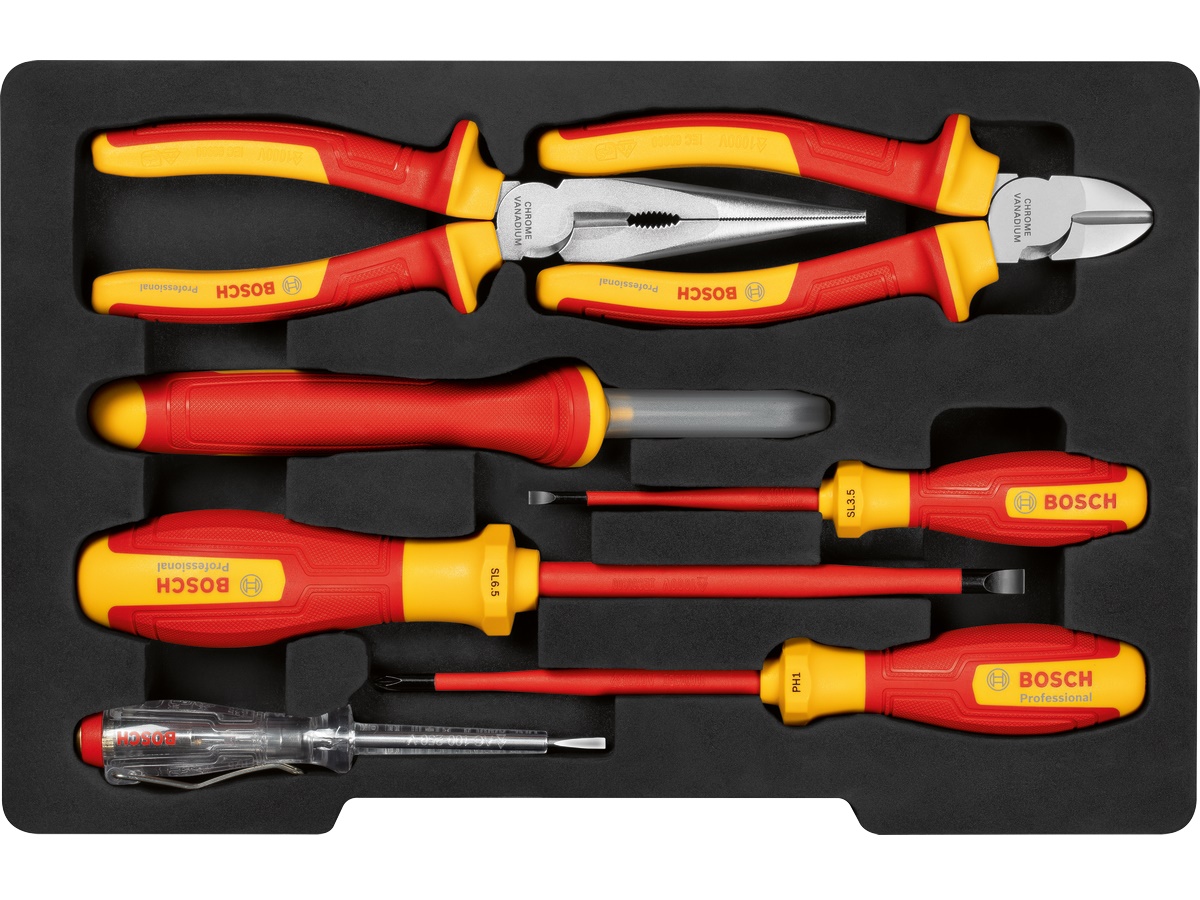 Bosch Professional VDE værktøjssæt – 1.000 V isoleret, 7 dele