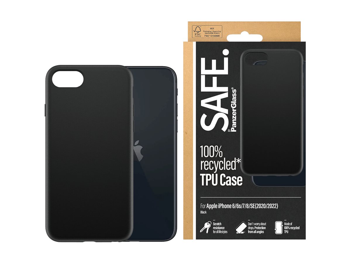 SAFE. by PanzerGlass - Bagsidecover til mobiltelefon - termoplastisk polyuretan (TPU), silikonebelægning - sort - for Apple iPhone