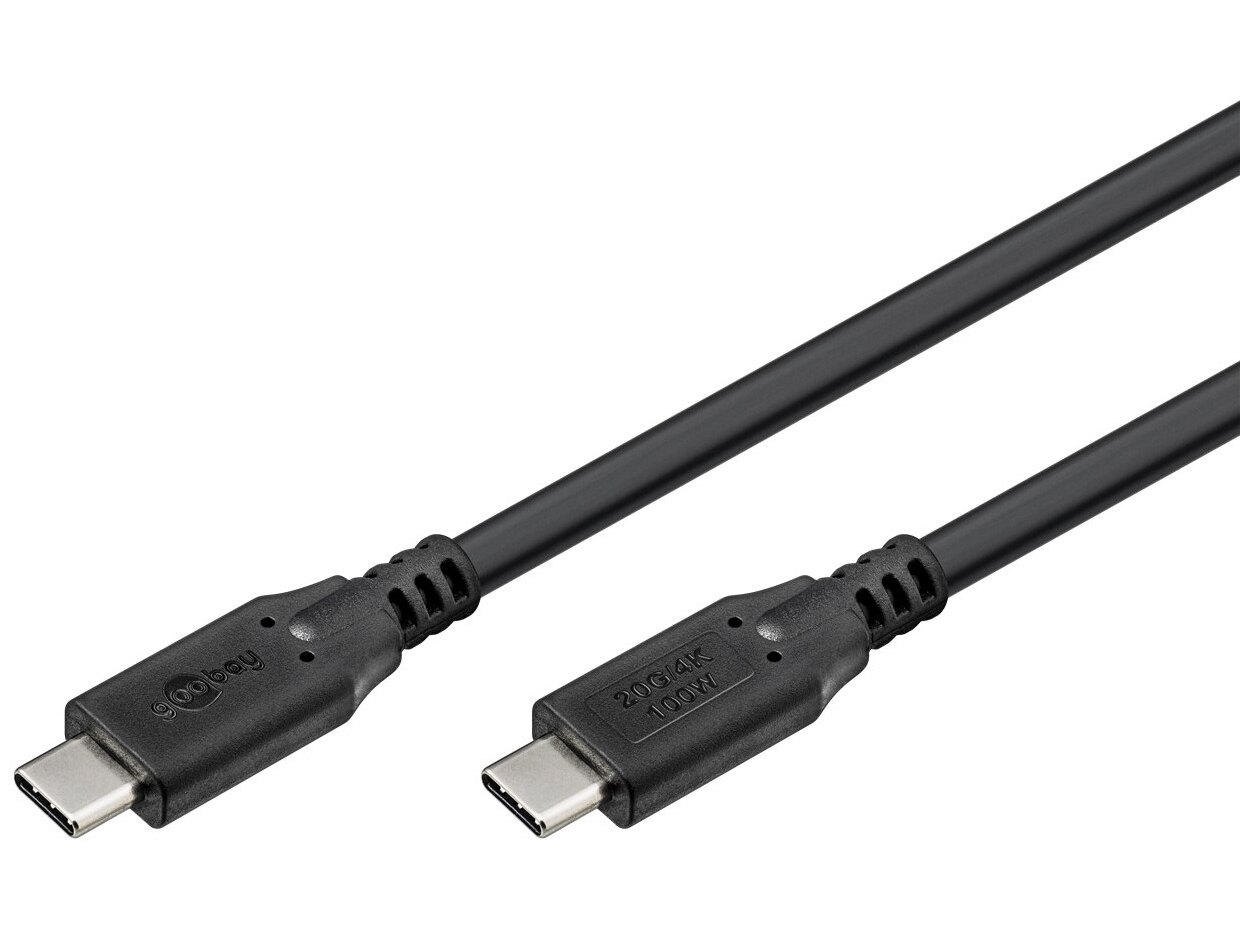 Goobay USB-C™-kabel, USB4™, 100 W, 20 Gbit/s, Power Delivery, 3 m USB-C™-kontakt > USB-C™-kontakt
