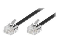 Telefonledning - 2 x RJ11(6P4C) han, Sort (10m)